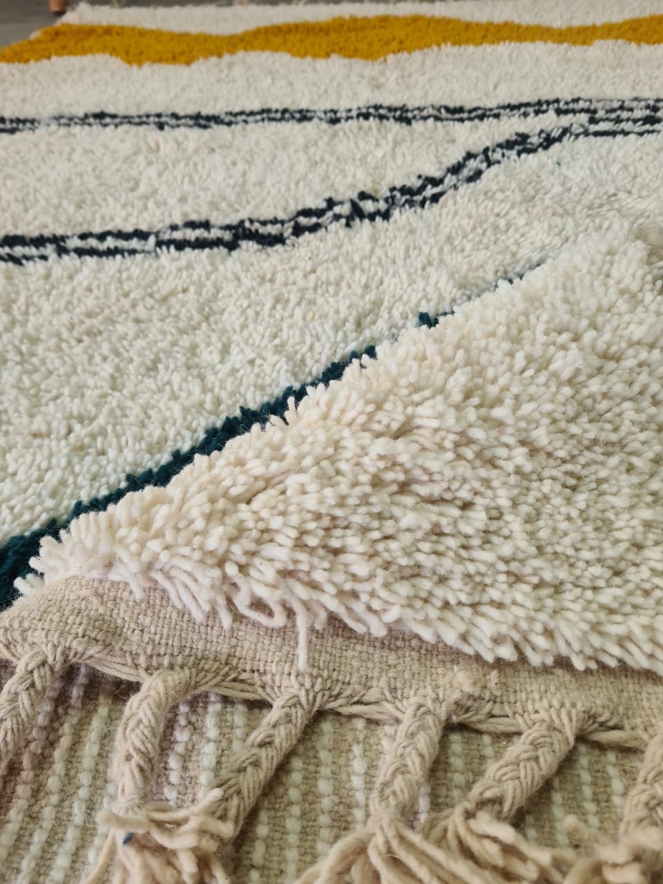 Sun Kissed Horizon – Aït Zyan Rug with Earth & Gold Geometry