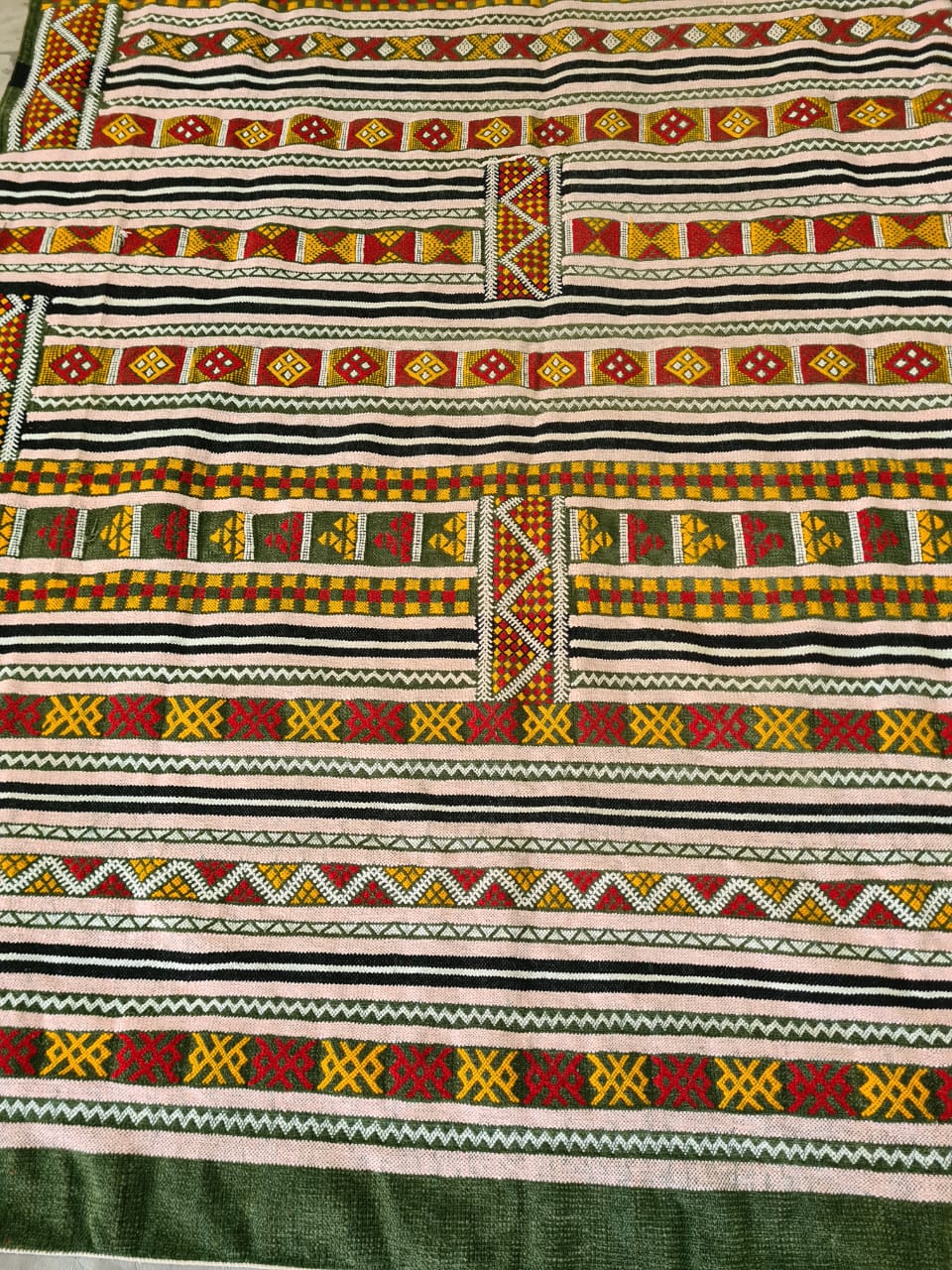 Verdant Verse – Zemmour Velvet Kilim in Emerald Weft