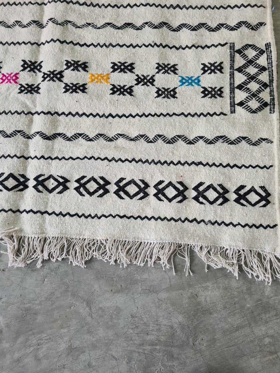 Wild Bloom – Zemmour Kilim with Embroidered Floral Glyphs
