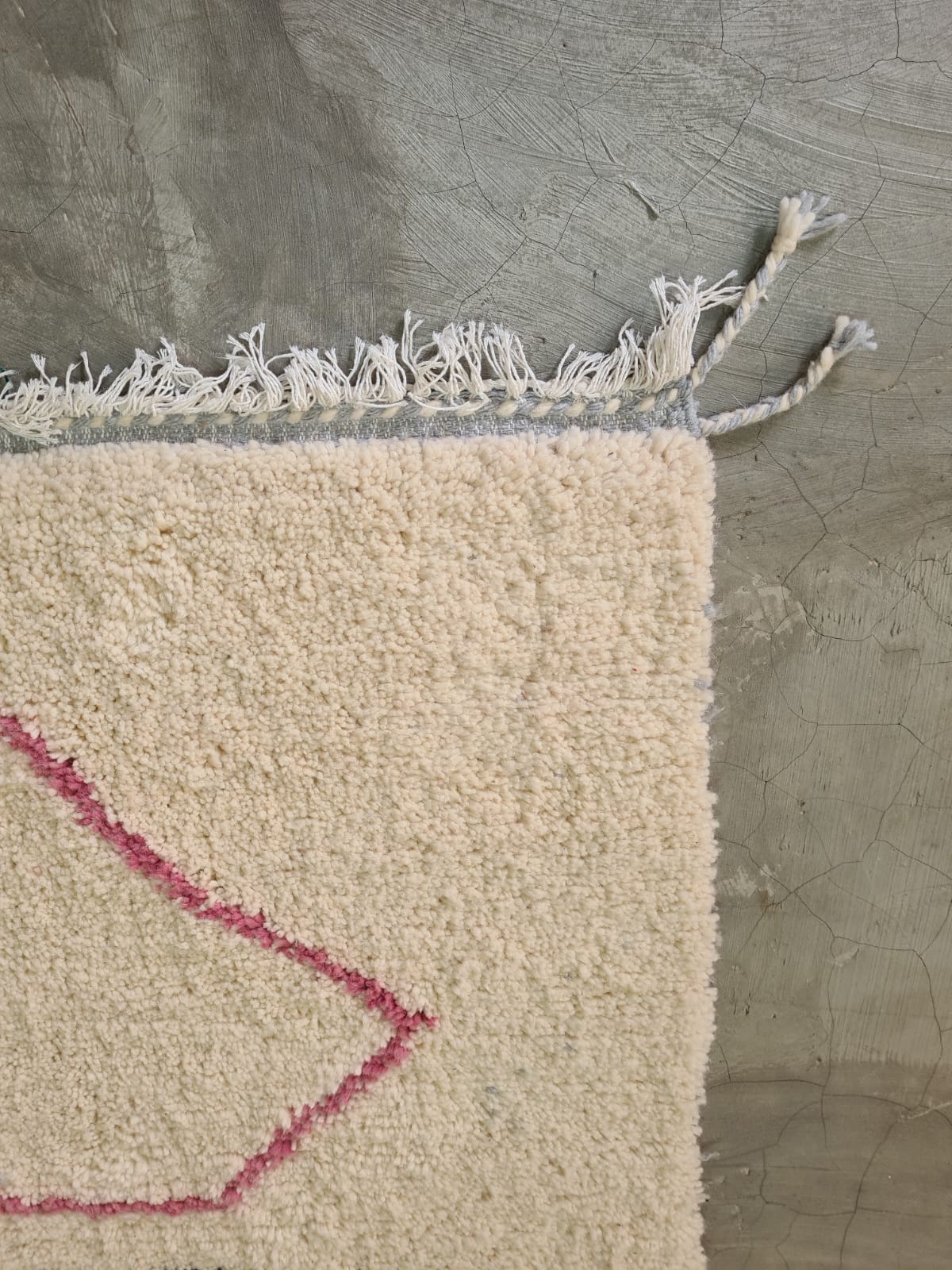 Lines of Intuition – Beni Ourain Path Rug with Rose Lozenge