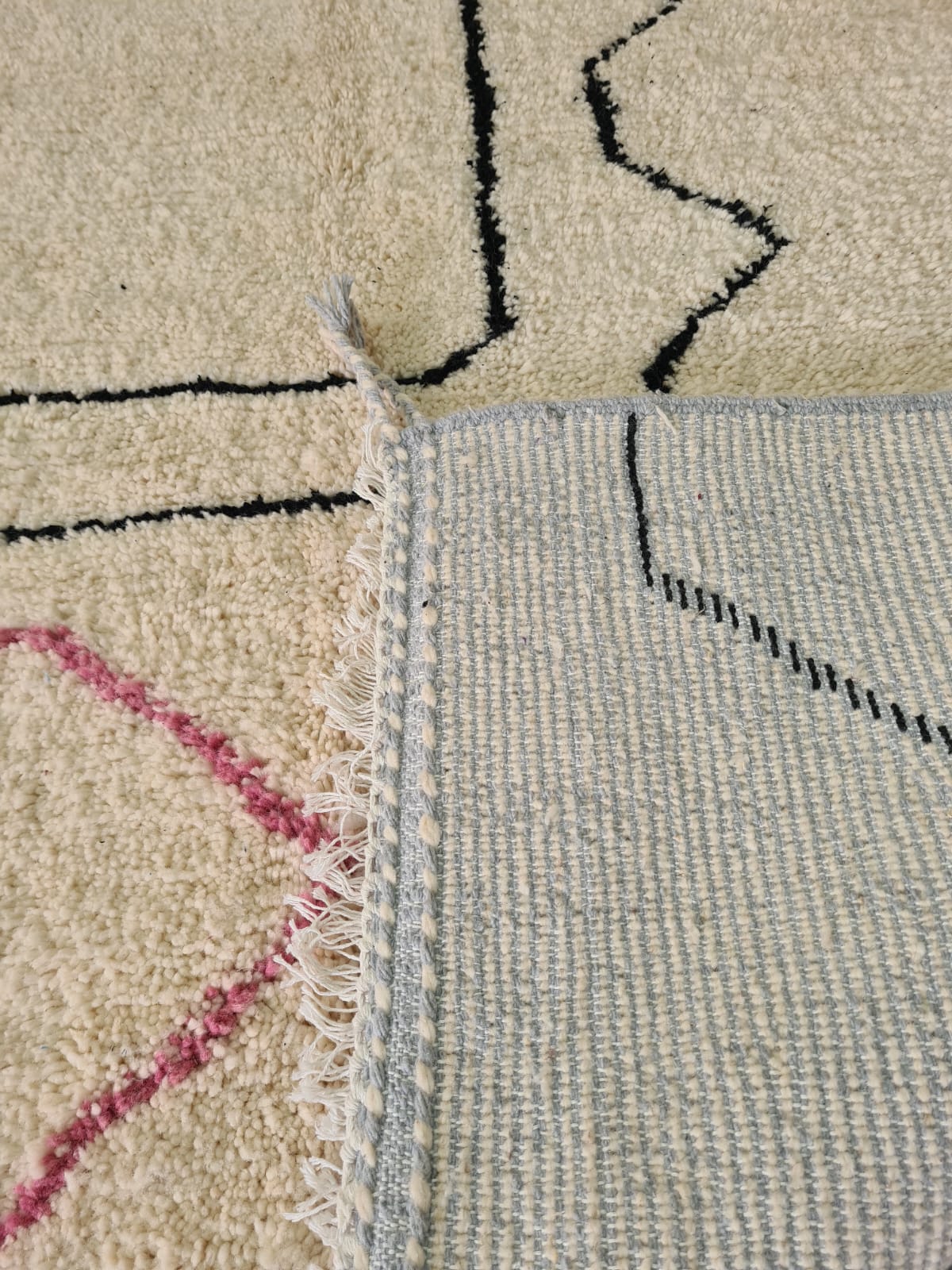 Lines of Intuition – Beni Ourain Path Rug with Rose Lozenge