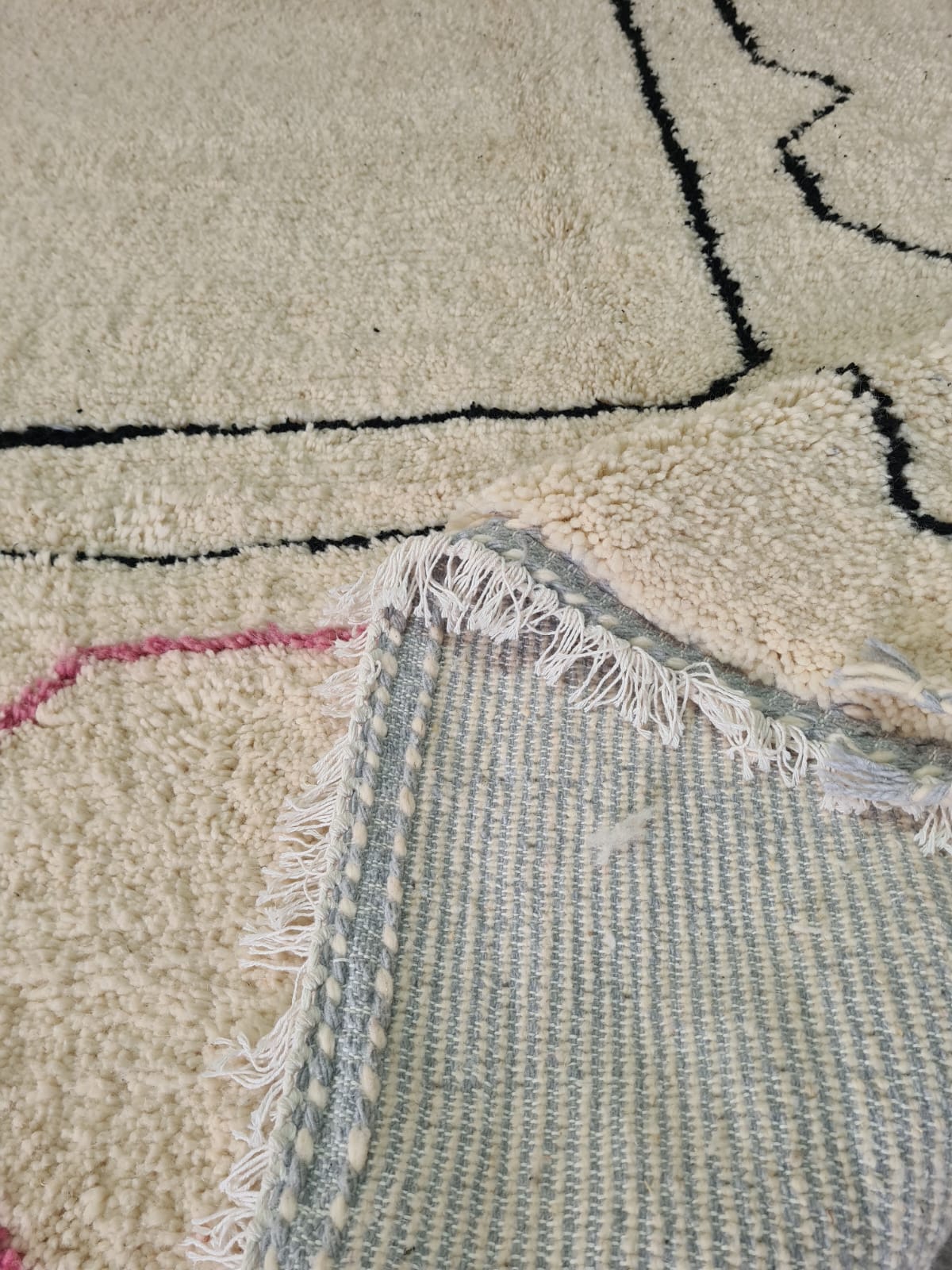Lines of Intuition – Beni Ourain Path Rug with Rose Lozenge