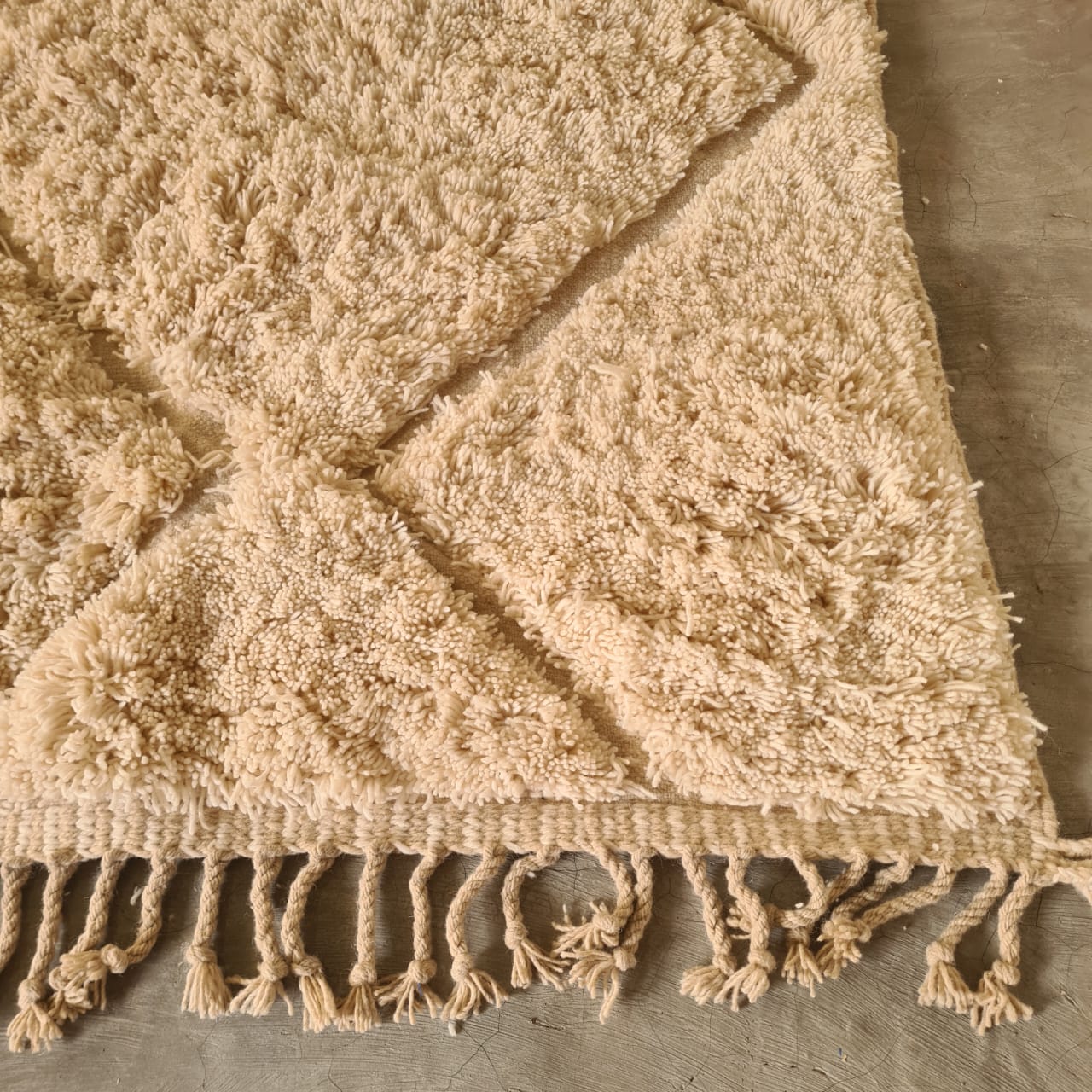 Marmoucha Diamond Lattice — Natural Ivory Wool
