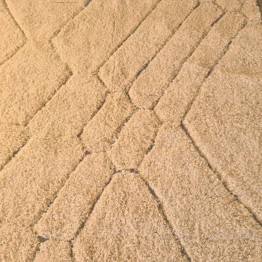 Marmoucha Pile Rug — Ivory Tone-on-Tone Relief Chevron