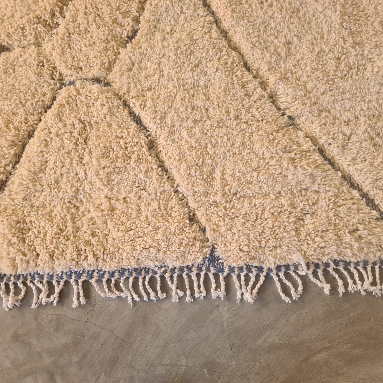 Marmoucha Pile Rug — Ivory Tone-on-Tone Relief Chevron