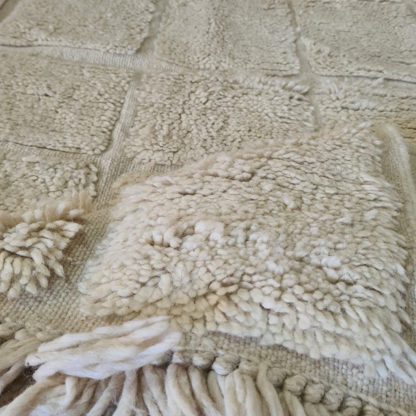 Ivory Relief Grid — Marmoucha Checker in Undyed Wool