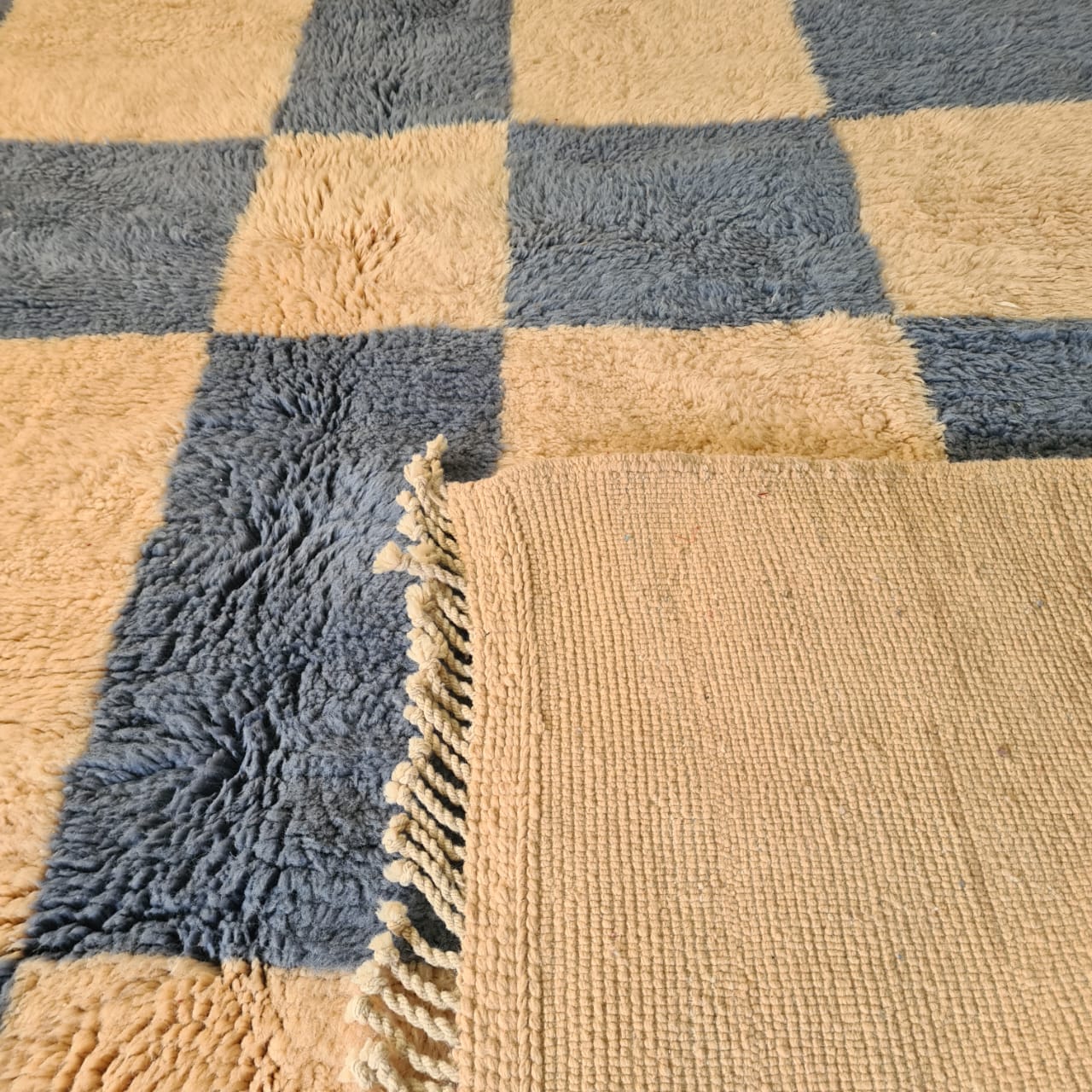 Beni Mrirt Checkerboard — Slate & Sand Grid
