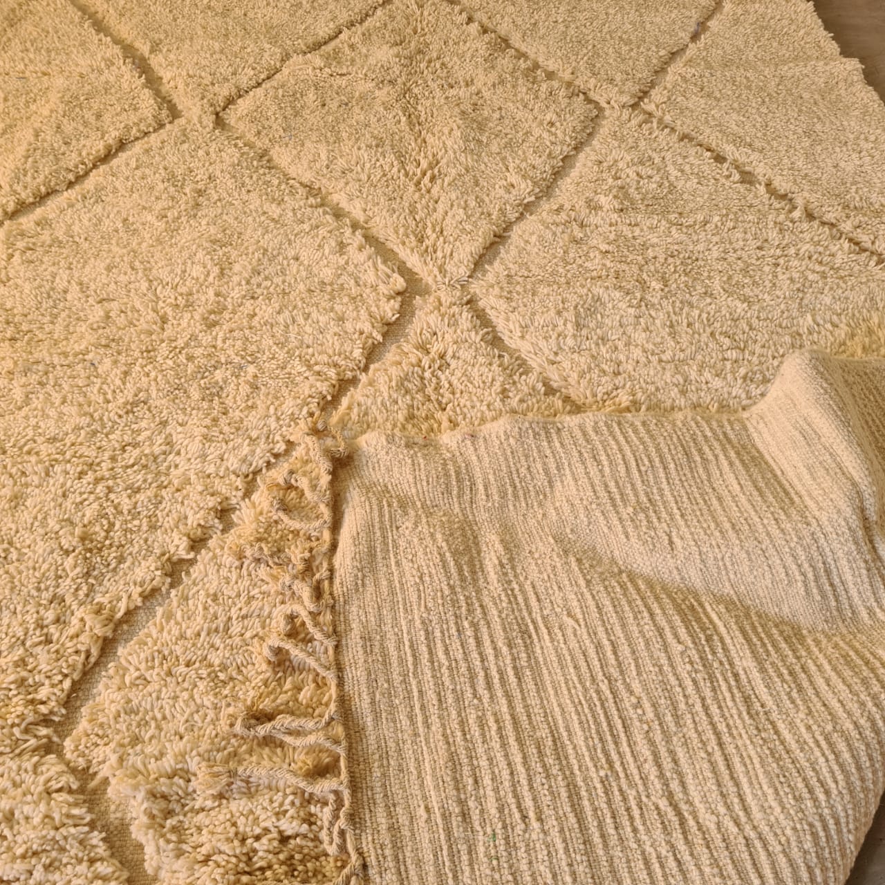 Marmoucha Diamond Lattice — Natural Ivory Wool