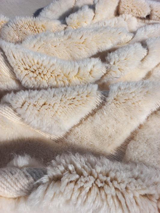Marmoucha Ivory Sculpted Cellular Rug
