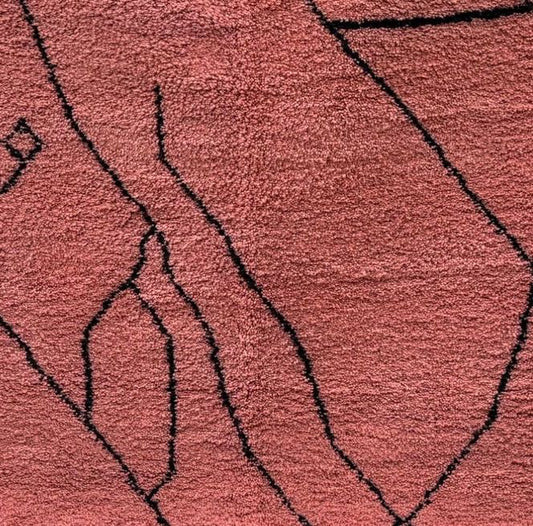 Azilal Abstract Line Field — Rose Ground Composition