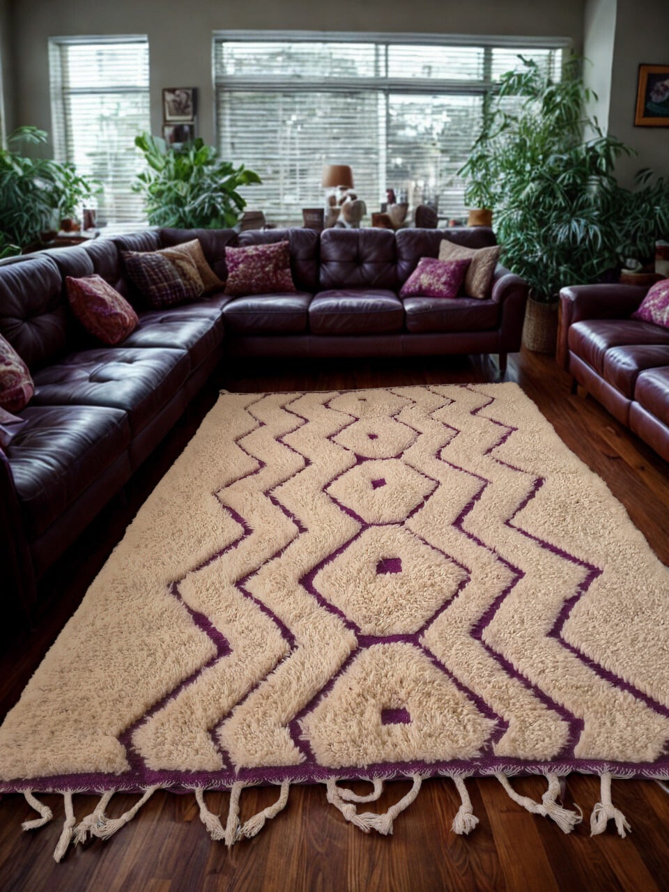 Purple Paved Diamonds – Azilal Rug in Royal Violet Geometry