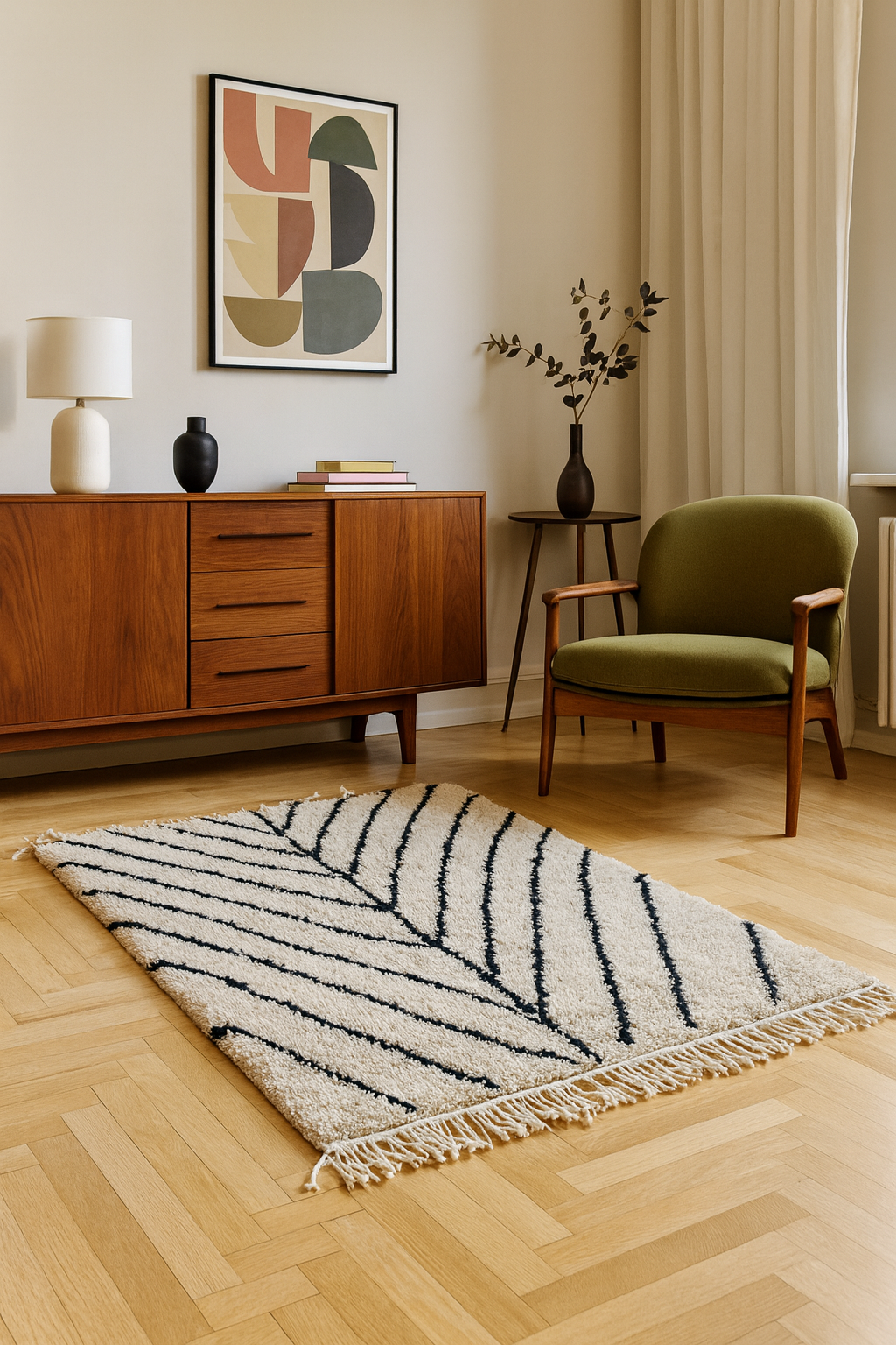 Ivory Axis — Beni Ourain Ribbed Branches