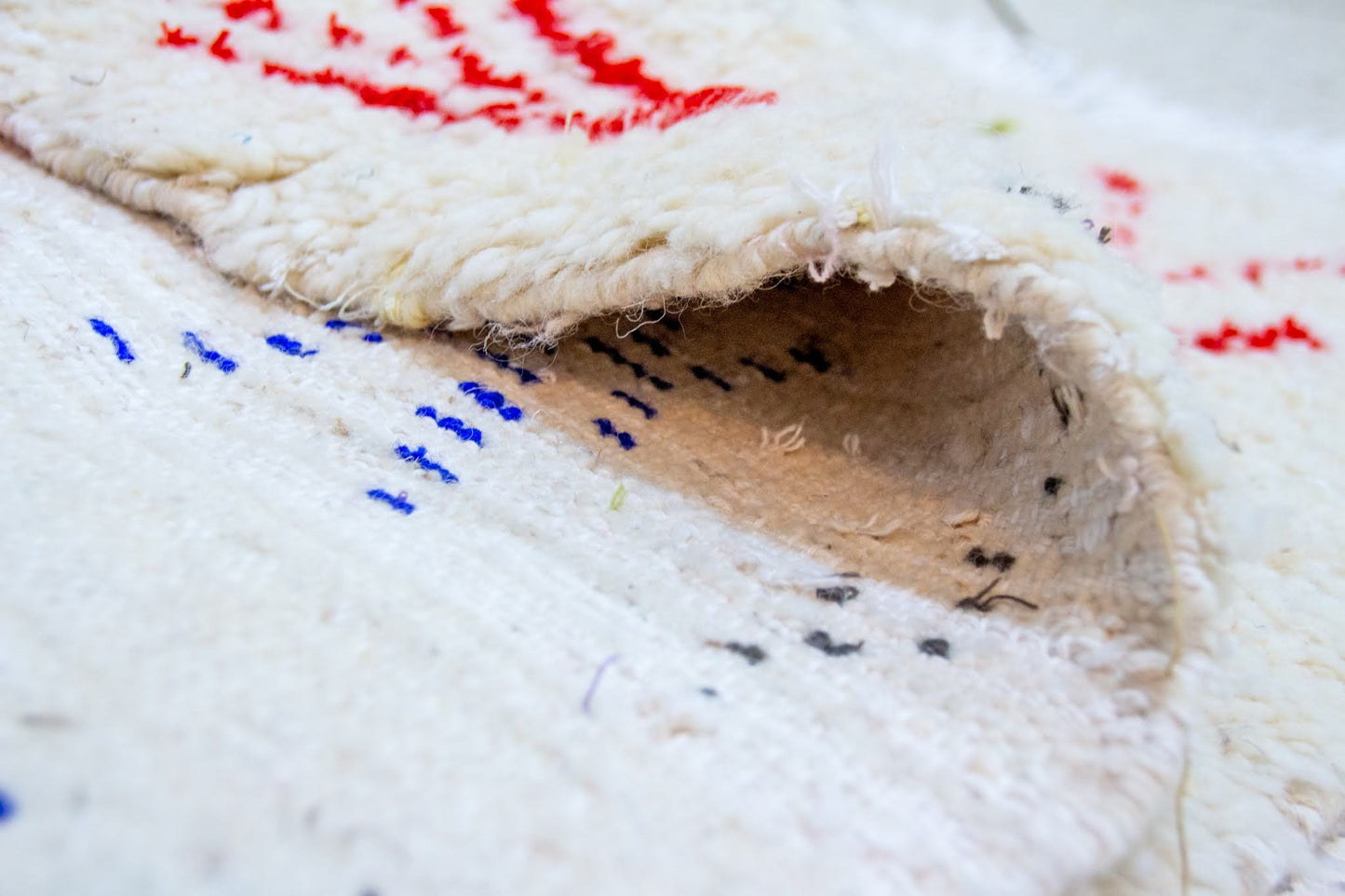 Azilal Glyph Ledger — Ivory Wool with Multicolor Motifs