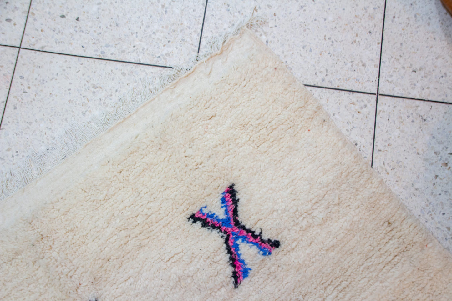 Azilal Pile Rug — Ivory Constellation with “X” & “W” Charms
