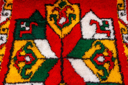 Kubba Aït Zayane Rug — Ceremonial Red & Saffron