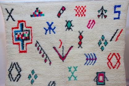 Azilal Glyph Scatter — Ivory Field with Multicolor Signs