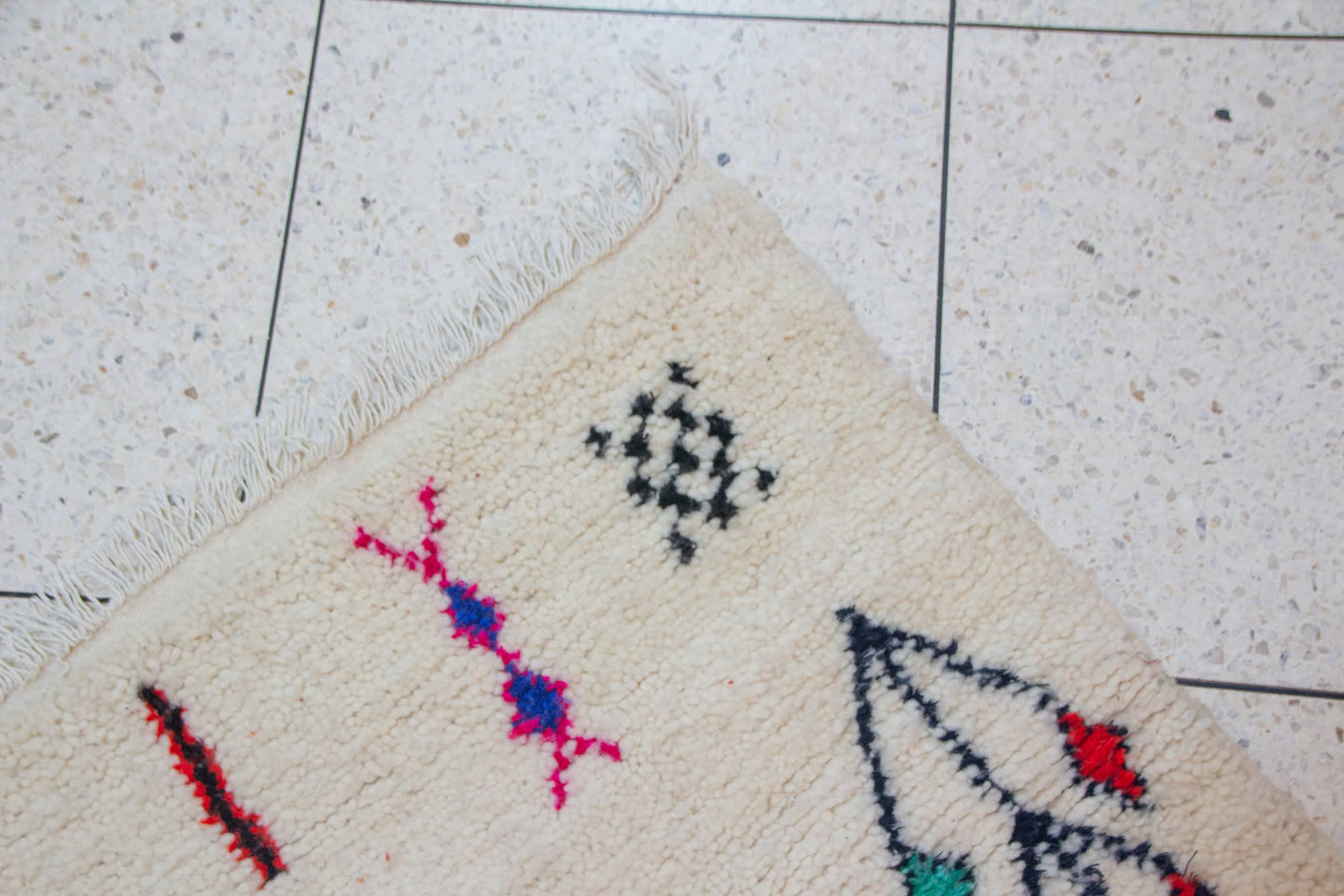 Azilal Glyph Scatter — Ivory Field with Multicolor Signs