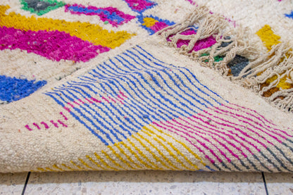 Boujaad Abstract Collage — Ivory Ground with Vivid Blocks
