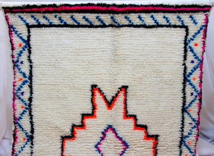 Azilal Star Medallion — Ivory Field with Neon Guard