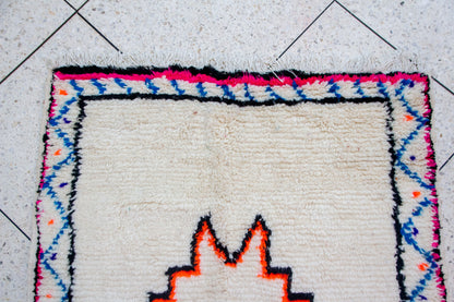 Azilal Star Medallion — Ivory Field with Neon Guard