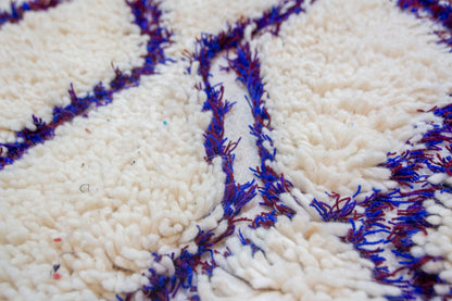 Azilal Double Zigzag Lattice — Ivory with Indigo