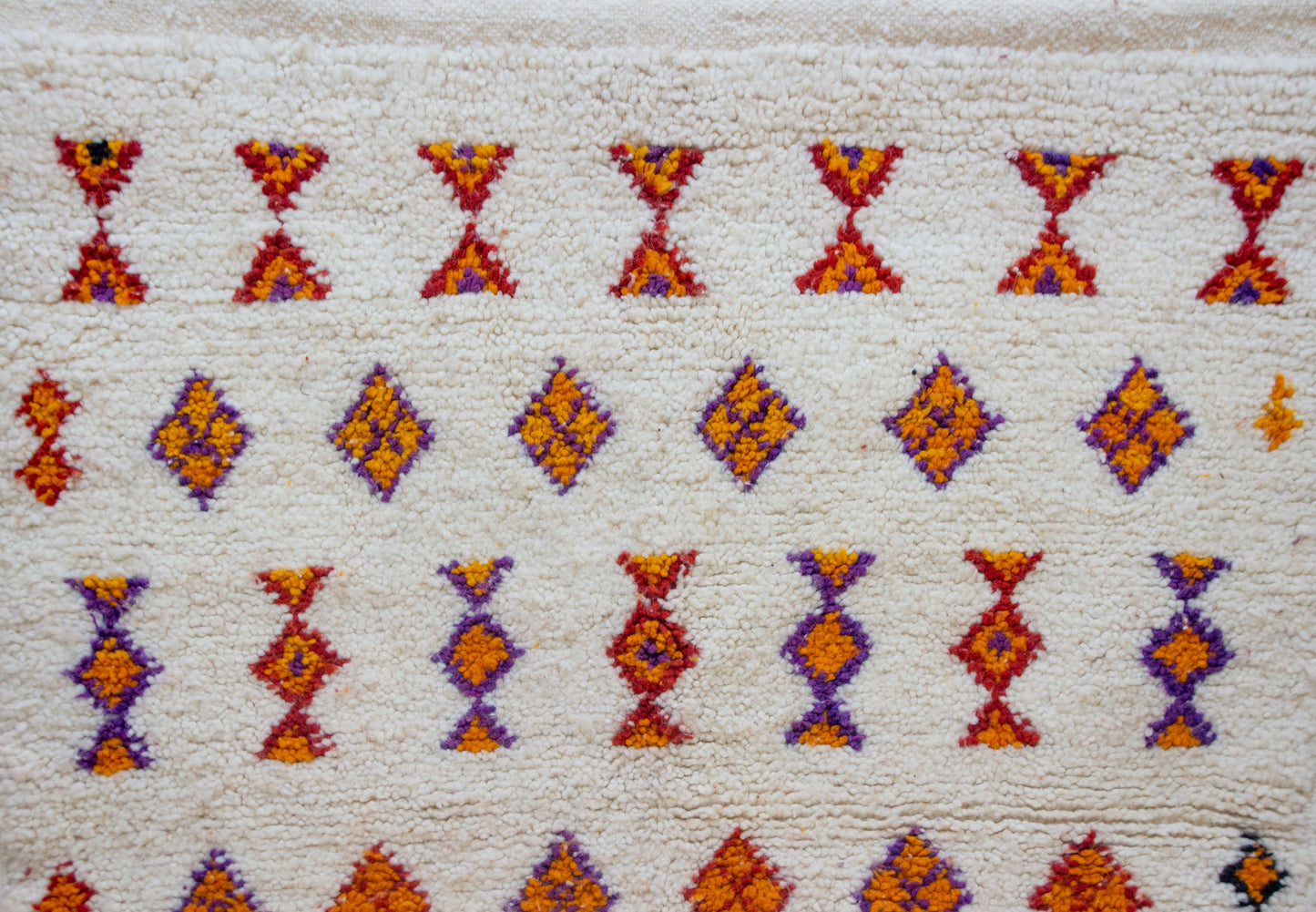 Azilal Row Medallions — Ivory with Saffron & Violet