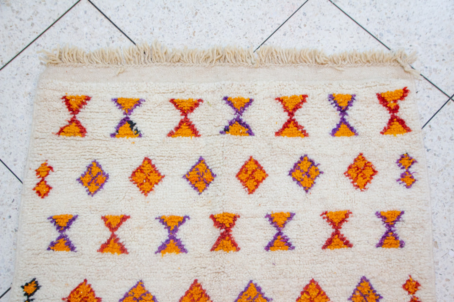 Azilal Row Medallions — Ivory with Saffron & Violet