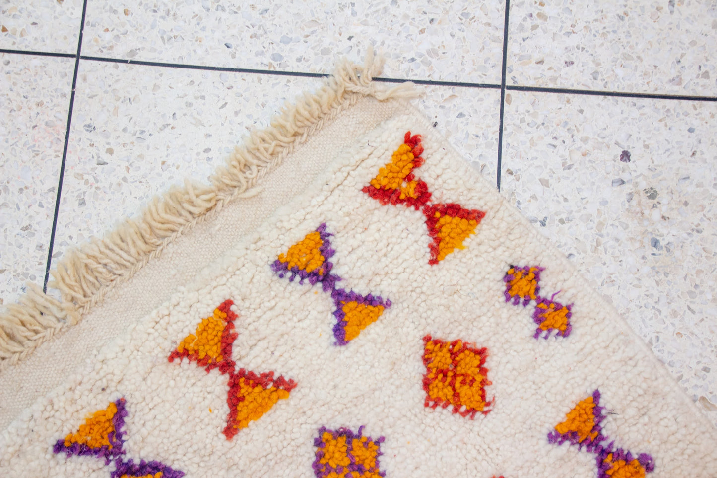 Azilal Row Medallions — Ivory with Saffron & Violet