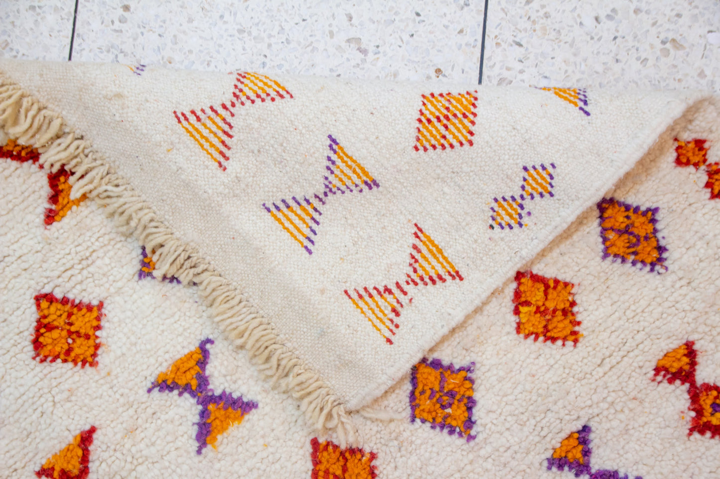 Azilal Row Medallions — Ivory with Saffron & Violet