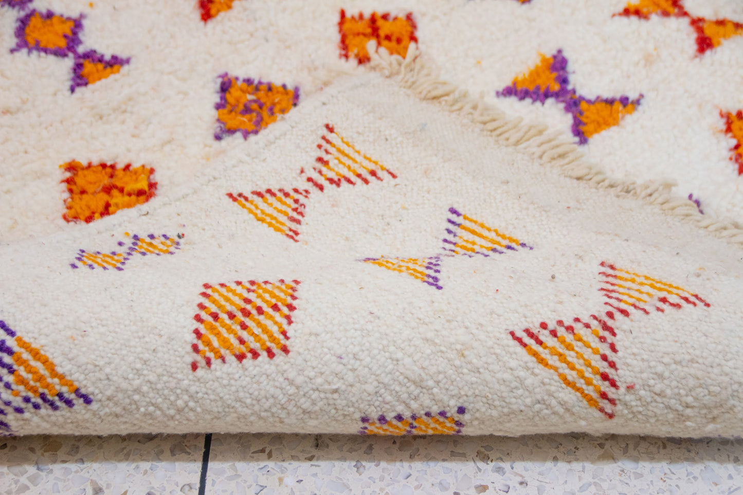 Azilal Row Medallions — Ivory with Saffron & Violet