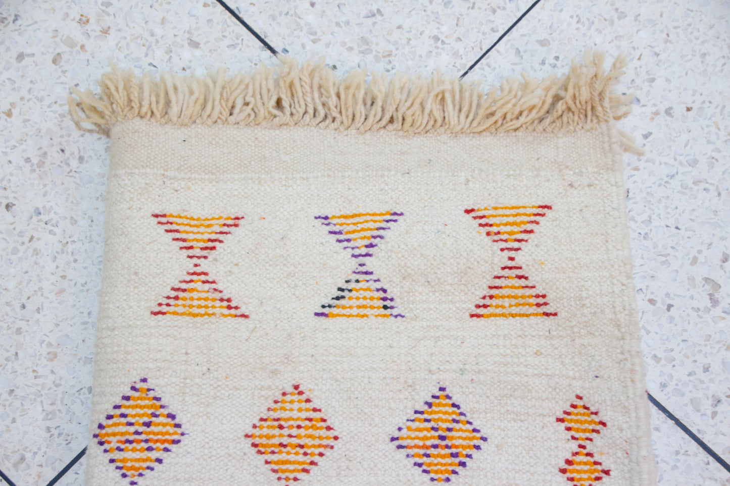 Azilal Row Medallions — Ivory with Saffron & Violet
