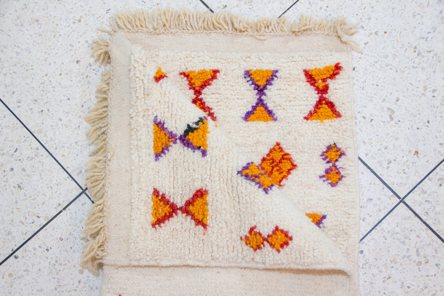 Azilal Row Medallions — Ivory with Saffron & Violet