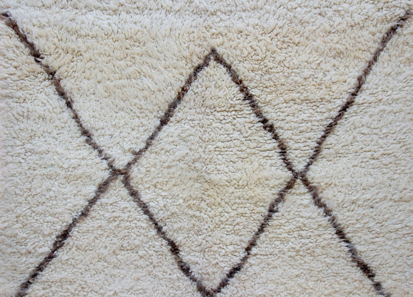Marmoucha Lattice Rug — Ivory with Cocoa Diamond Grid