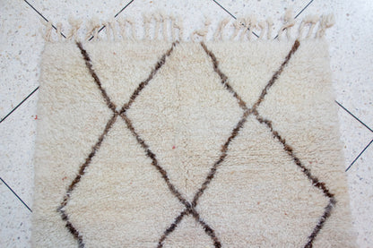 Marmoucha Lattice Rug — Ivory with Cocoa Diamond Grid