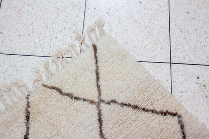 Marmoucha Lattice Rug — Ivory with Cocoa Diamond Grid