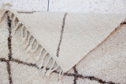 Marmoucha Lattice Rug — Ivory with Cocoa Diamond Grid