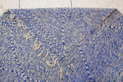 Zanafi Boujaad Kilim — Indigo Heathered Diamond Lattice