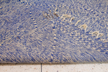 Zanafi Boujaad Kilim — Indigo Heathered Diamond Lattice