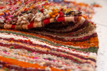 Boujaad Confetti Shag — Chromatic Mélange Pile with Tassel Fringe