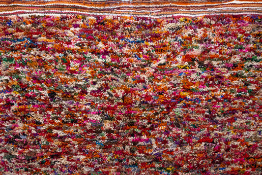 Boujaad Confetti Shag — Chromatic Mélange Pile with Tassel Fringe