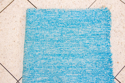 Boujaad Skyfield Shag — Azure Wool Pile with Natural Fringe