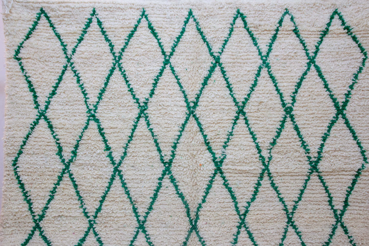 Beni Ourain Emerald Lattice — Ivory Wool