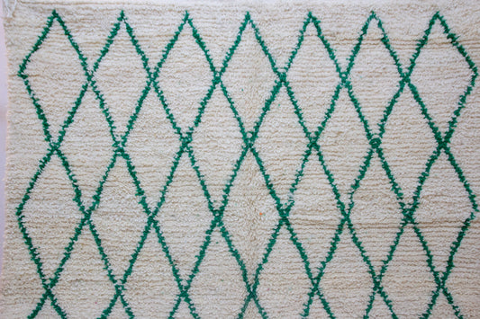 Beni Ourain Emerald Lattice — Ivory Wool