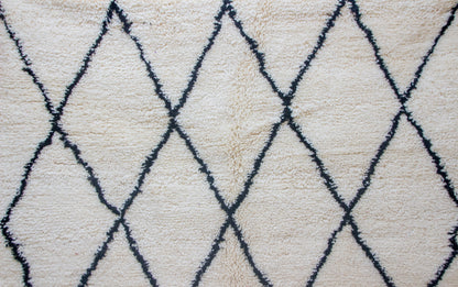Beni Ourain Midnight Lattice — Ivory Wool