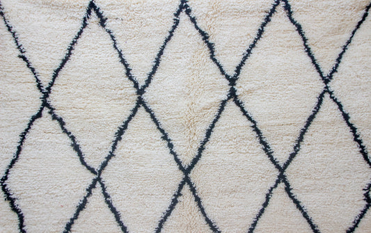 Beni Ourain Midnight Lattice — Ivory Wool