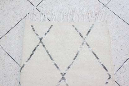 Beni Ourain Midnight Lattice — Ivory Wool