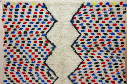 Azilal Split-Field Mosaic — Ivory Wool with Chromatic Chevrons