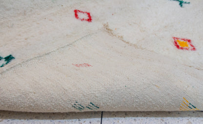 Azilal Scatter Glyphs — Ivory Wool with Saffron, Coral & Emerald Accents