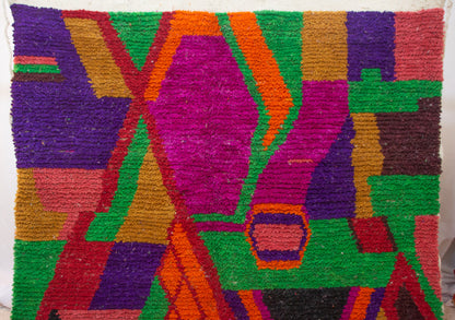 Boujaad Electric Geometry — Magenta, Saffron & Emerald Wool