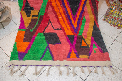 Boujaad Electric Geometry — Magenta, Saffron & Emerald Wool